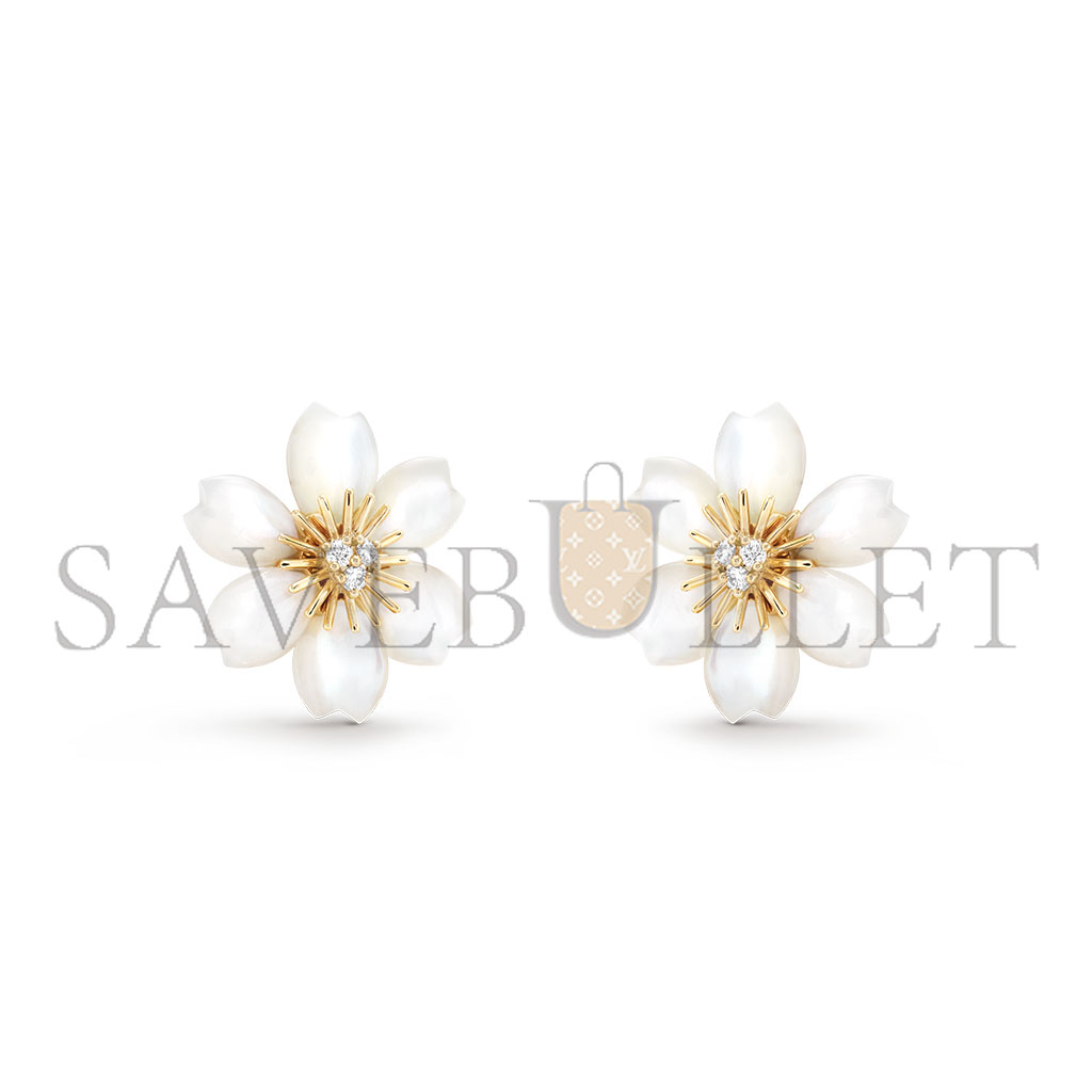 V*N CL*F arpels rose de noËl earrings, mini model vcarp7rv00